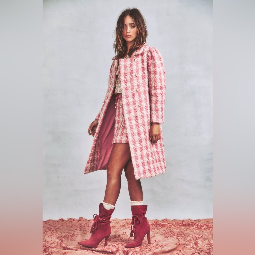 LoveShackFancy Armstrong Coat in Pink Hills (NWT)